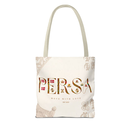 Persa Floral Monogram Tote Bag – "Move With Love" Canvas Shopper