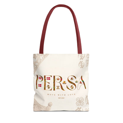 Persa Floral Monogram Tote Bag – "Move With Love" Canvas Shopper