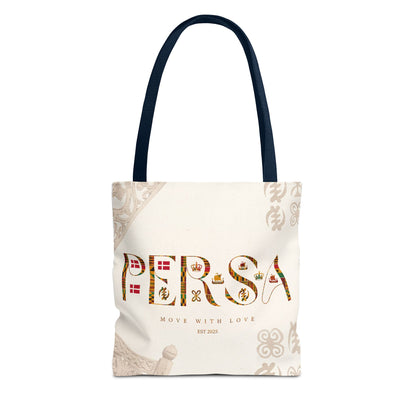 Persa Floral Monogram Tote Bag – "Move With Love" Canvas Shopper