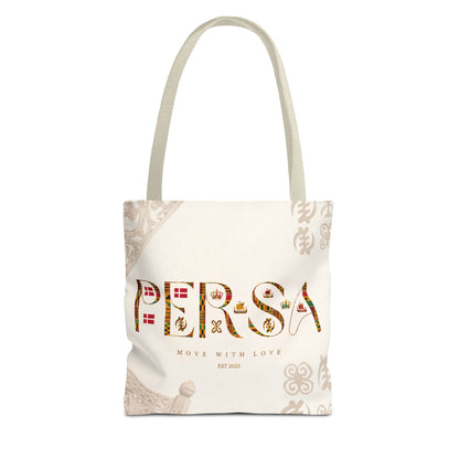 Persa Floral Monogram Tote Bag – "Move With Love" Canvas Shopper