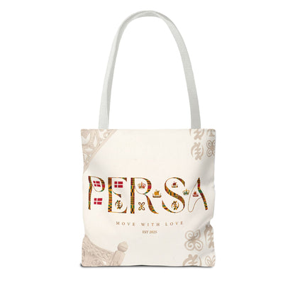 Persa Floral Monogram Tote Bag – "Move With Love" Canvas Shopper